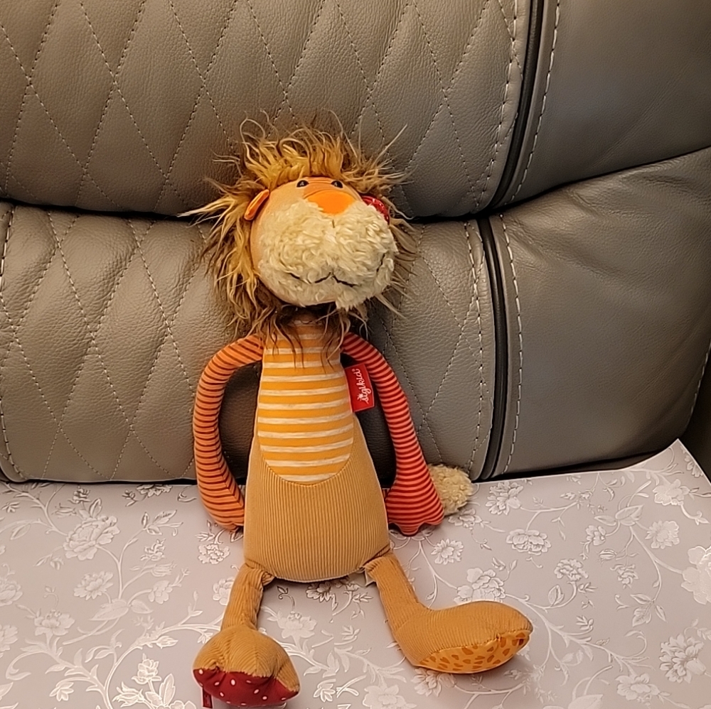 Sigikid Patchwork Sweety Lion Plush 15" Sitting Soft Toy Stuffed Animal